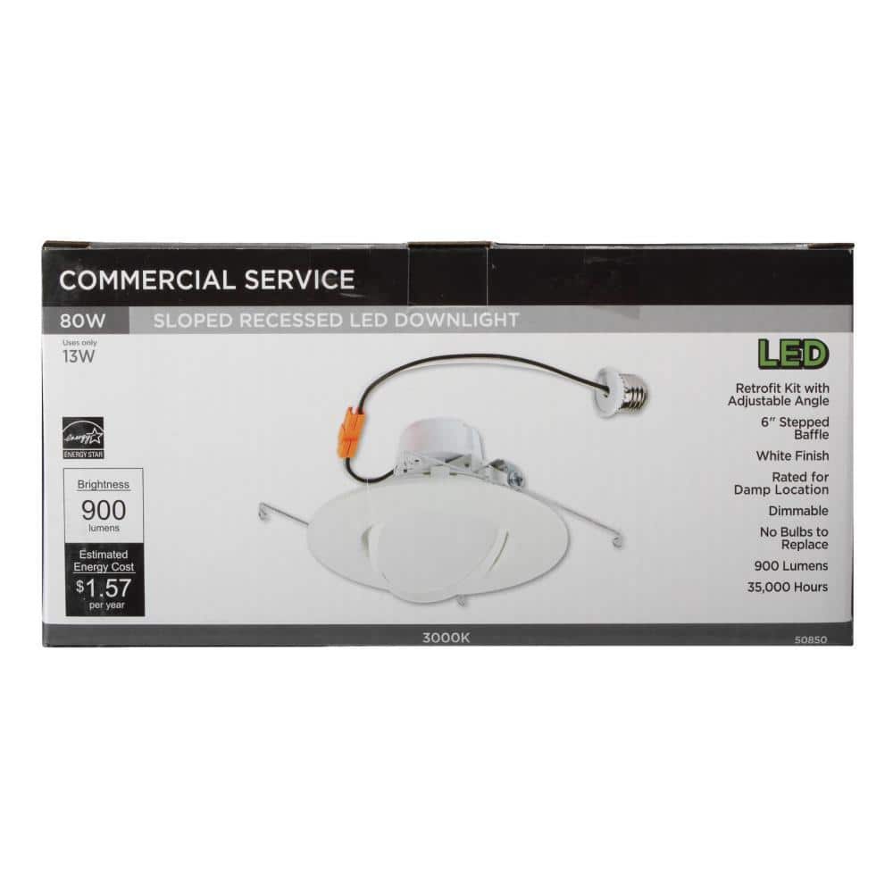 Sleek White Aluminum 7.28" LED Recessed Lighting Kit for Indoor/Outdoor