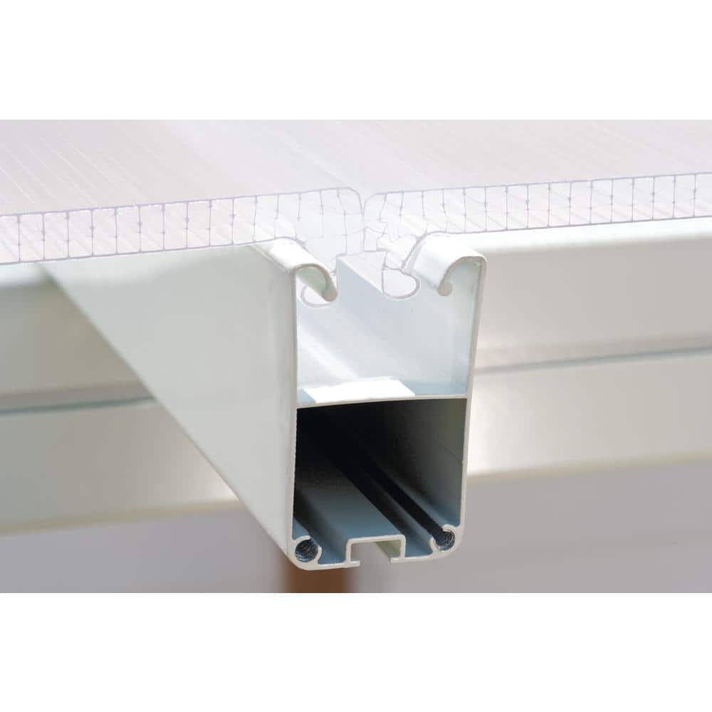 White Polycarbonate and Aluminum Patio Cover, 10' x 18'