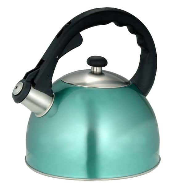 Creative Home Satin Splendor 11.2-Cup Stovetop Tea Kettle in Aqua