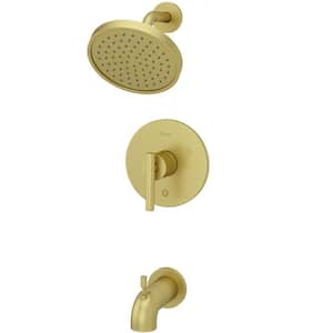 Contempra 1-Handle Tub and Shower Faucet Trim Kit in Brushed Gold (Valve Not Included)