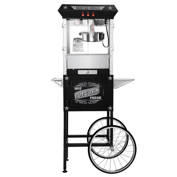 Great Northern Paducah 8 oz. Antique Black Popcorn Machine with Cart