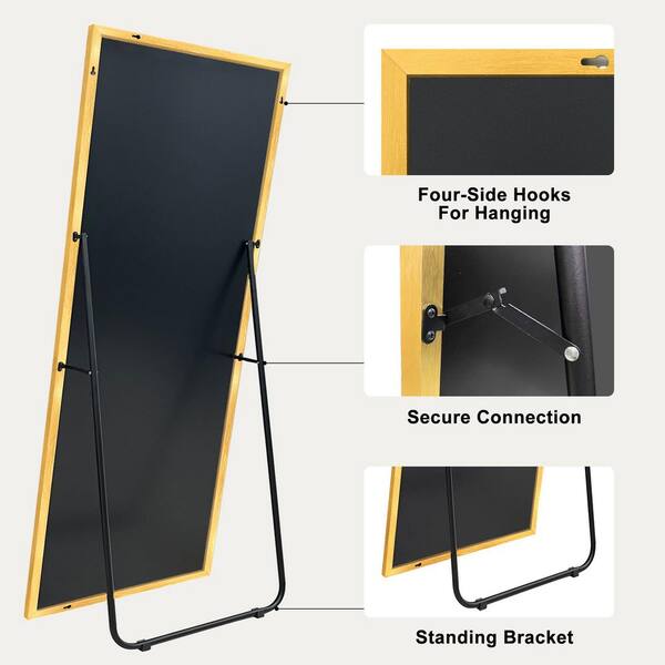 Sxiawe 22 in. W x 65.1 in. H Oversized Gold Metal Frame Modern