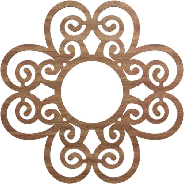 Ekena Millwork 0.375 in. x 22 in. x 22 in. Wood (Walnut) Medallion Moulding