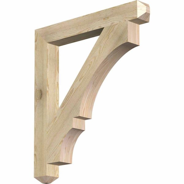 Ekena Millwork 4 in. x 36 in. x 32 in. Douglas Fir Balboa Craftsman Rough Sawn Bracket