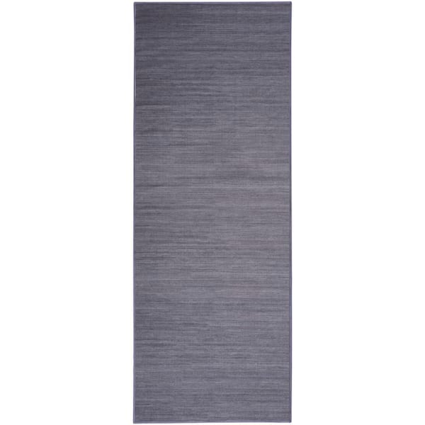 Nourison Washable Essentials Navy 2 ft. x 8 ft. All-over design Contemporary Runner Area Rug