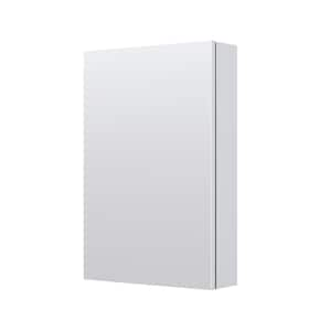 16 in. W x 24 in. H Rectangular Medicine Cabinet with Mirror in Silver with Adjustable Shelves, Soft-Close