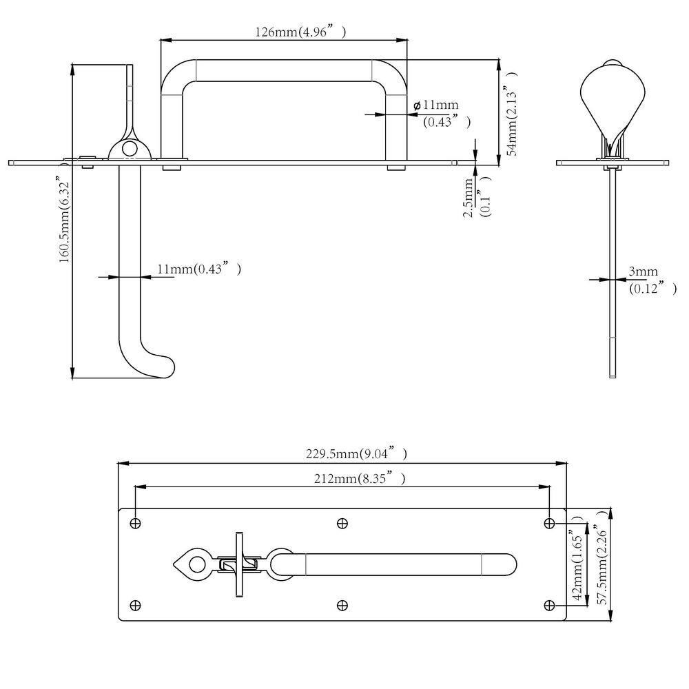 Buy Black Heavy Duty Gate Thumb Latch Online at Lowest Price in India
