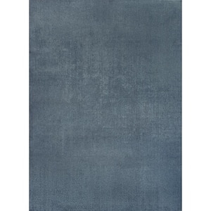 Twyla Classic Blue 5 ft. x 8 ft. Solid Low-Pile Machine-Washable Area Rug