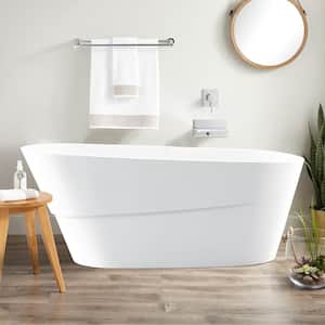 Nanterre 67 in. Acrylic Flatbottom Freestanding Bathtub in White