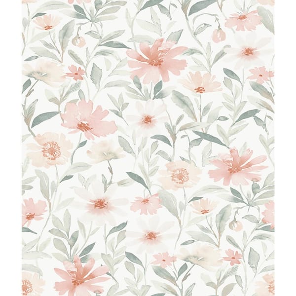 peach floral wallpaper
