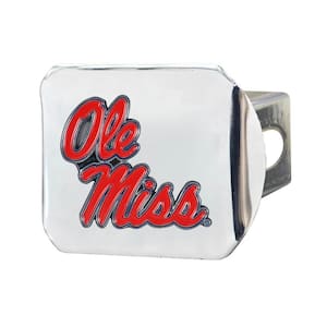 NCAA University of Mississippi (Ole Miss) Color Emblem on Chrome Hitch Cover