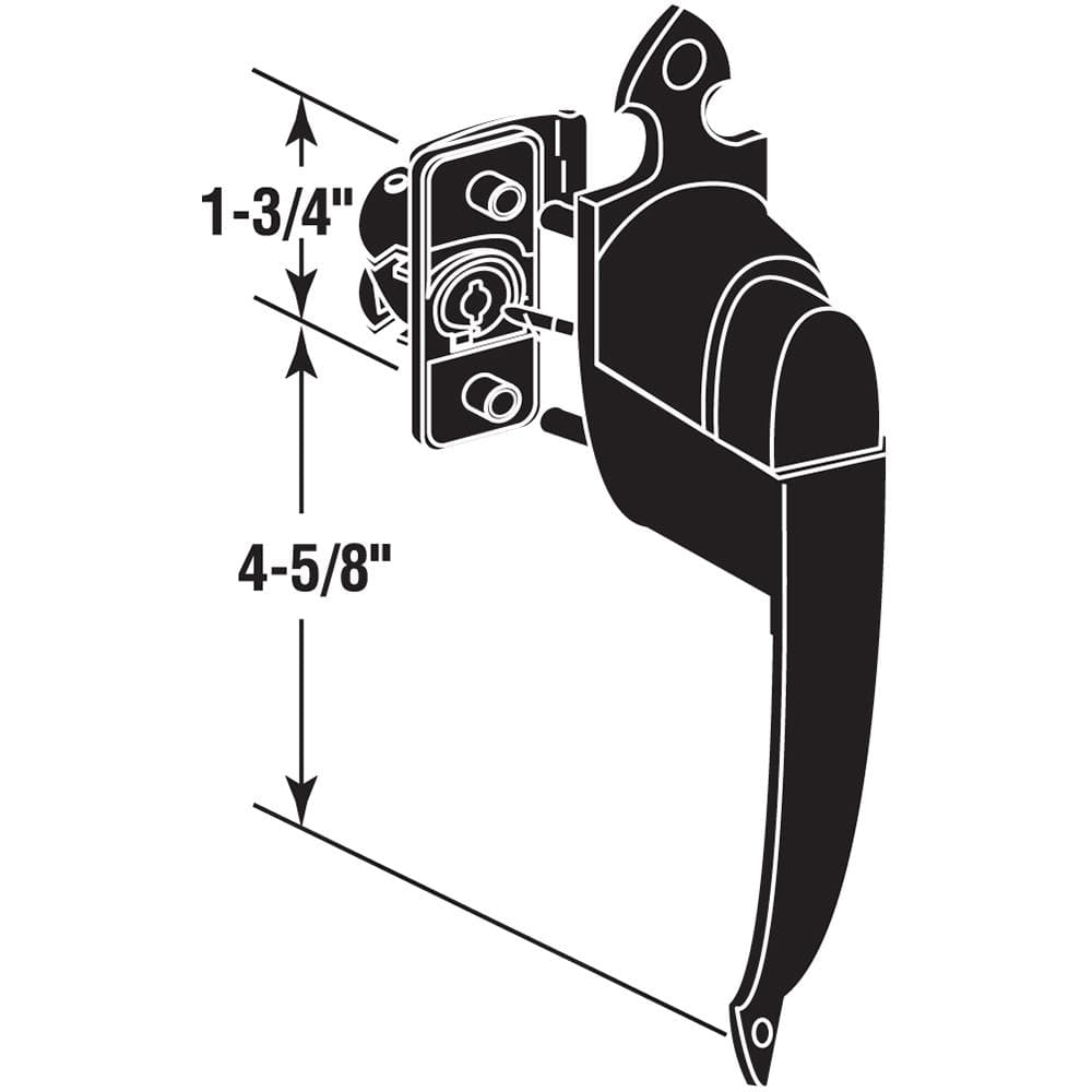 Black Colonial Push Button Screen and Storm Door Latch Set