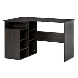 47.25 in. W L-Shaped Black Computer Desk with Storage Shelf Space Saving