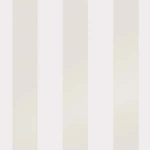 Lille Pearlescent Stripe White Non Woven Unpasted Removable Wallpaper