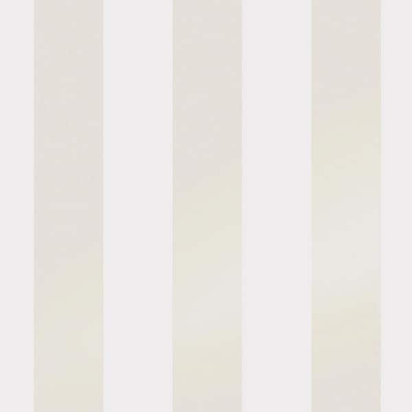 Laura Ashley Lille Pearlescent Stripe White Unpasted Removable Wallpaper Sample