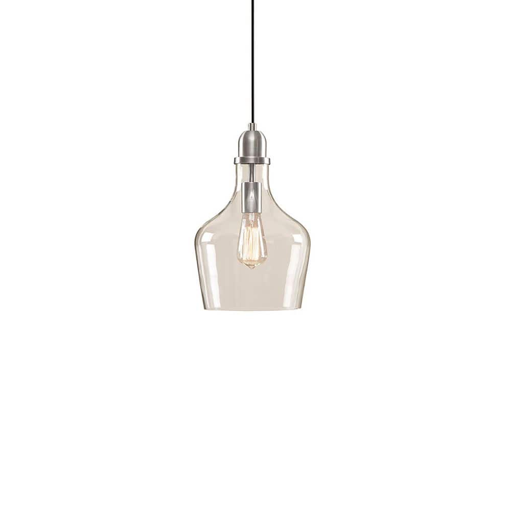 13 in. 1 light Silver Modern Chandelier with Bell Glass Shade, Hanging Light Fixture for Kitchen Island Dining Room price history on PriceWatchPro