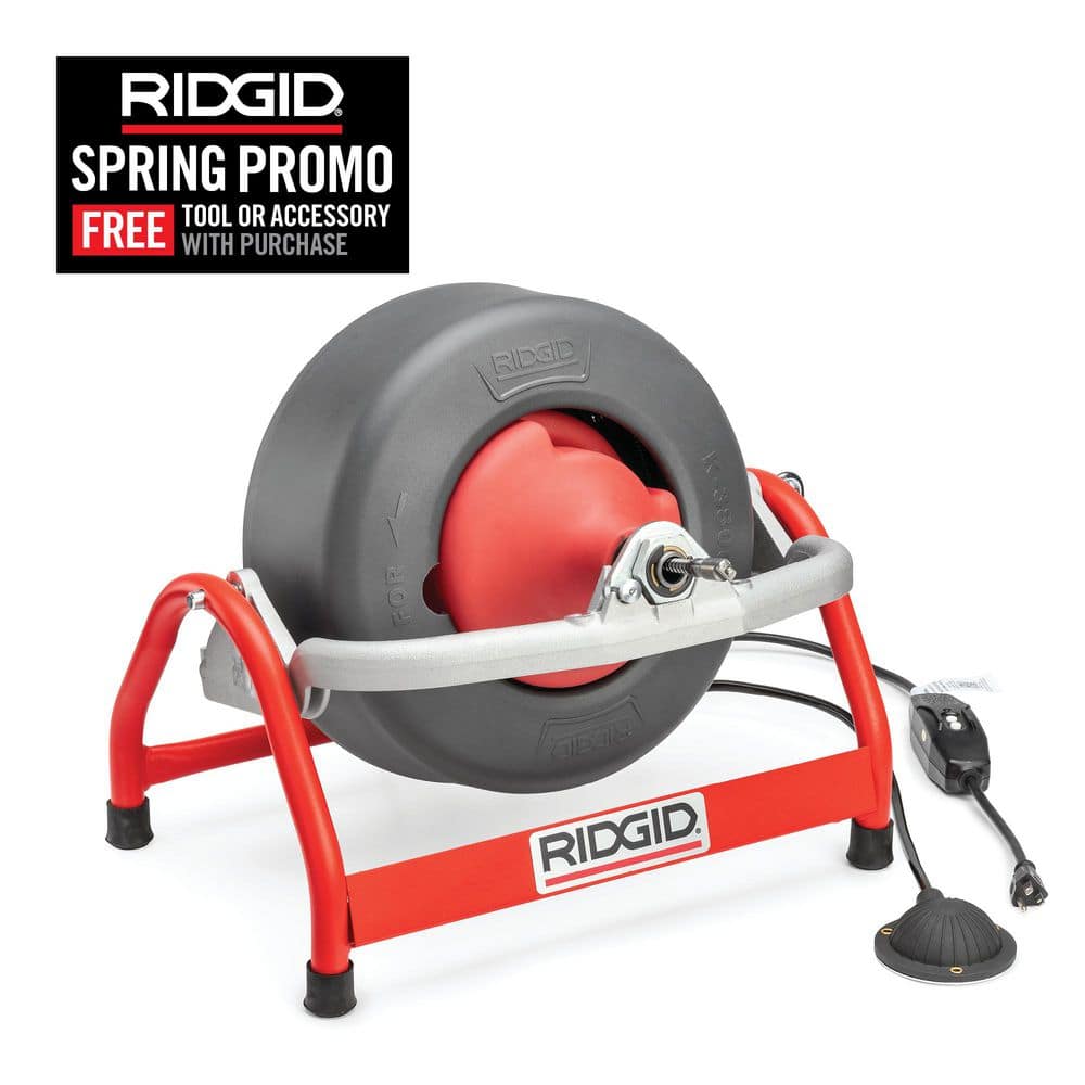 RIDGID K-3800 Drain Cleaning Autofeed Drum Machine with C-32-3/8 in. x ...