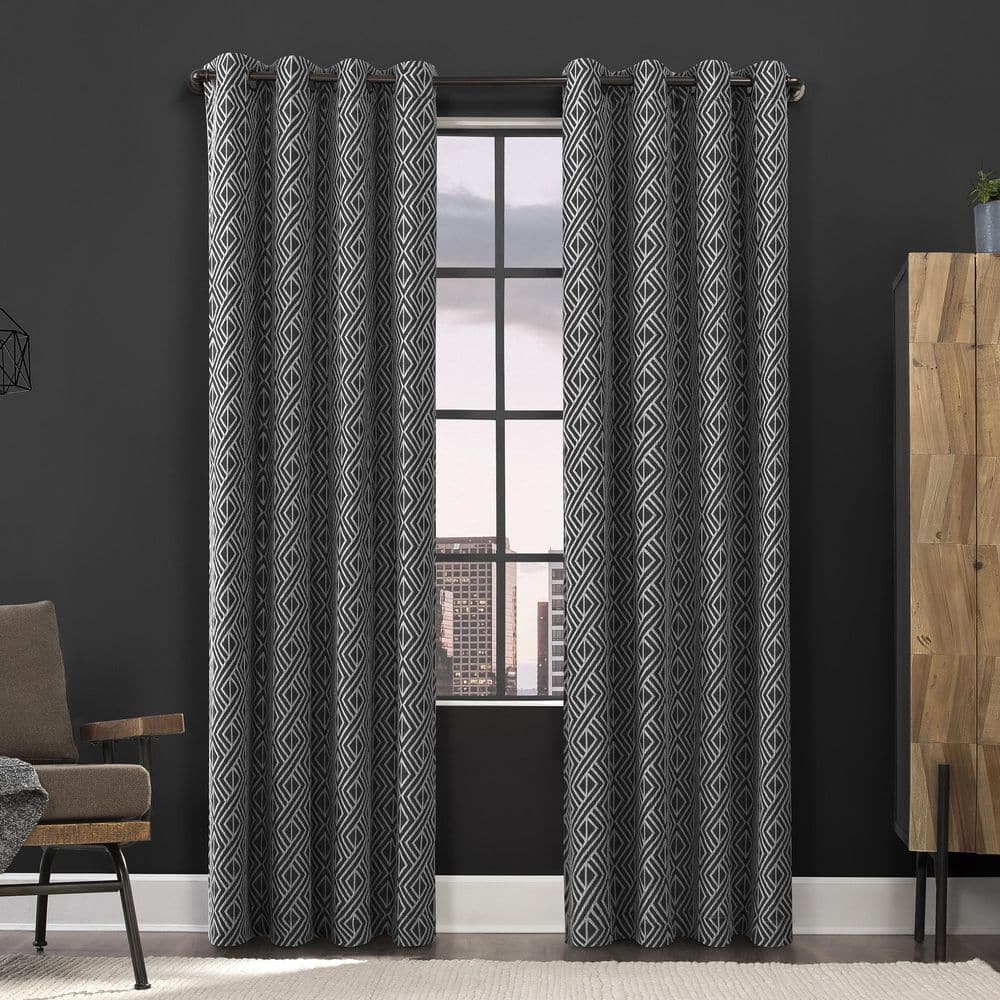 Scott Living Gresham Geometric 100% 52 In. W X 84 In. L Blackout 