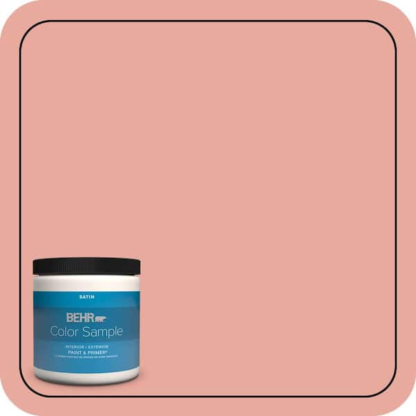 BEHR PREMIUM PLUS 8 oz. #M170-4 Passion Fruit Punch Satin Enamel Interior/Exterior Paint & Primer Color Sample