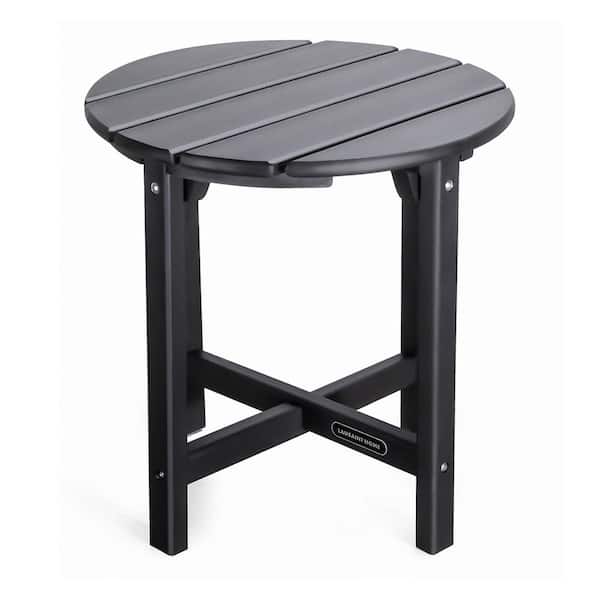 Unbranded Weather Resistant Black Round Plastic Outdoor Side Table for Patio