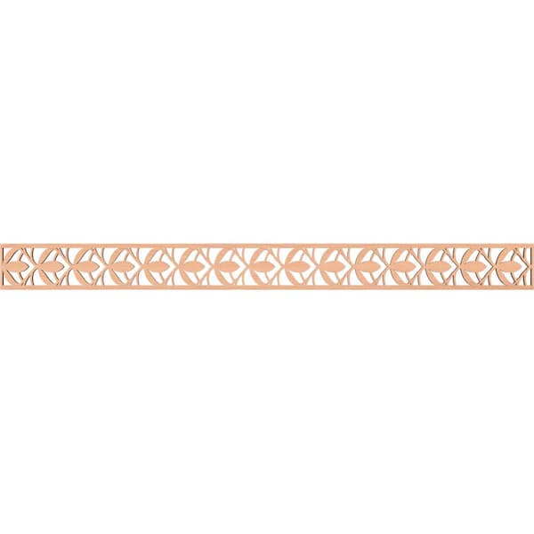 Ekena Millwork Salem Fretwork 0.25 in. D x 46.375 in. W x 4 in. L Alder Wood Panel Moulding