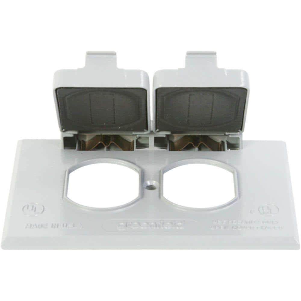 Greenfield Duplex Weatherproof Electrical Outlet Cover Horizontal