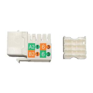 CAT 6A Punch Down Keystone in Jack/White (10-Pack)