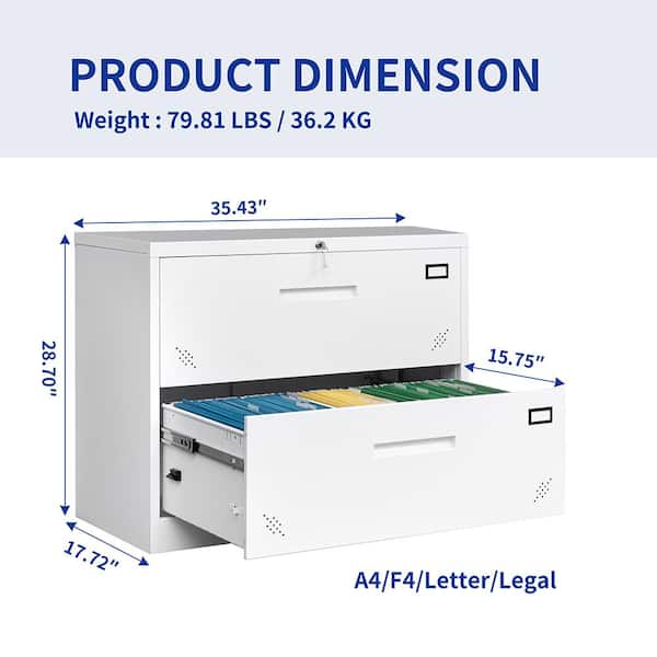 2 drawer file cabinet (letter sized files)