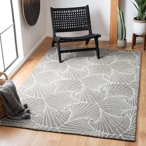 Micro-Loop Grey/Ivory 5 ft. x 5 ft. Abstract Geometric Square Area Rug