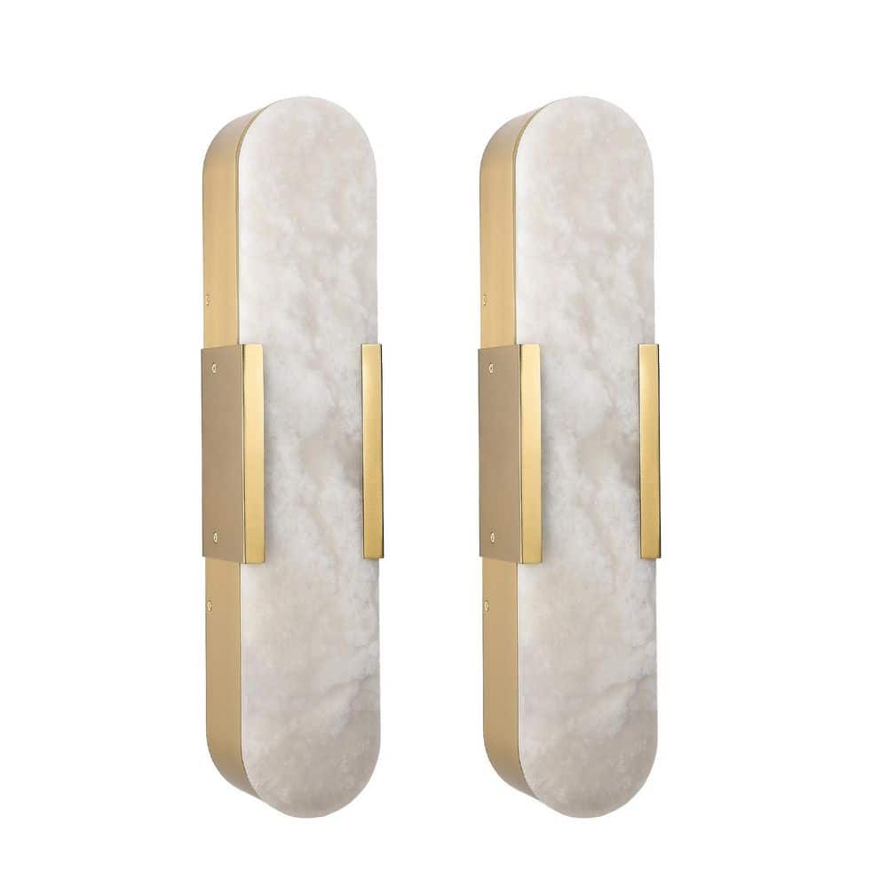 20 in. Modern Gold Alabaster Wall Sconces, Natural Marble LED Wall light for Living Room, Bedroom, Hallway, Stairs price history on PriceWatchPro