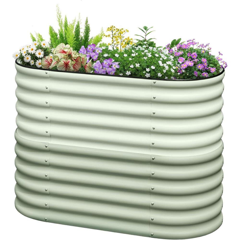 47.2 x 23.6 x 34.2 in. Raised Garden Bed, 2.85 ft Tall 6 in 1 Metal Galvani