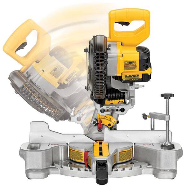 DEWALT - 20V MAX Lithium-Ion Cordless 7-1/4 in. Sliding Miter Saw with 6.0 Ah Battery, 4.0 Ah Battery, Charger and Bag