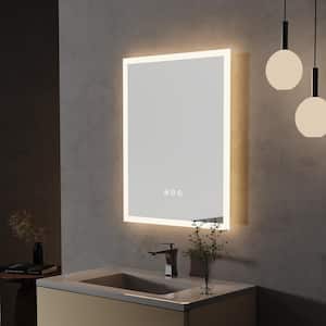 16 in. W x 20 in. H Large Rectangular Frameless 3000-6000K Dimmable LED Lighted Wall Bathroom Vanity Mirror Waterproof