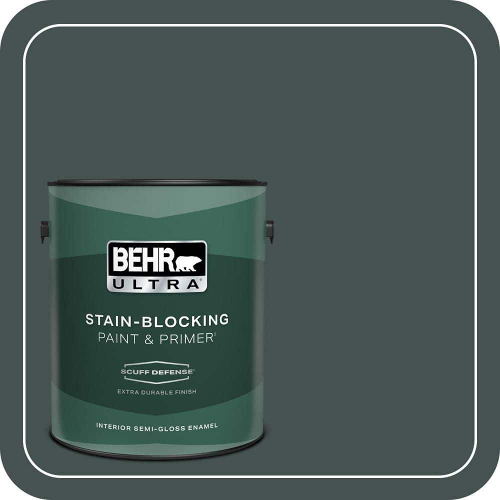 1 gal. #MQ6-44 Black Evergreen Extra Durable Semi-Gloss Enamel Interior Paint & Primer price history on PriceWatchPro