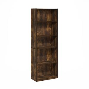 Gehry 71.42 in. Tall Amber Pine Wood 5-Shelf Standard Bookcase