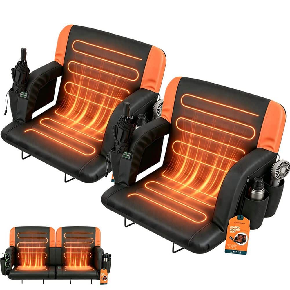 Heated Stadium Seat with Dual-Zone Heating, 6-Position Reclining Bleacher Chair, Adjustable Armrests & Backpack Straps price history on PriceWatchPro