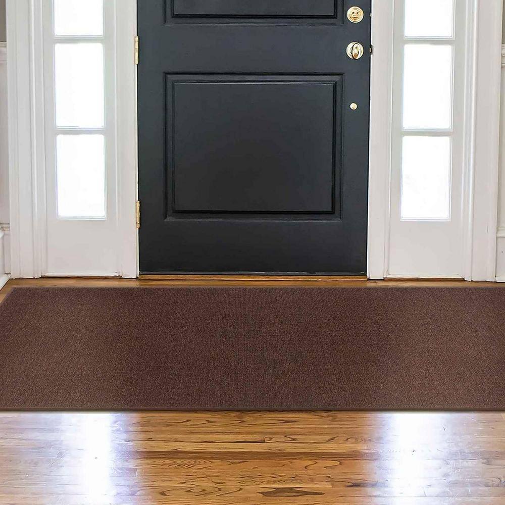 Brown Synthetic Non-Slip Rectangle Area Rug 2'2" x 6'