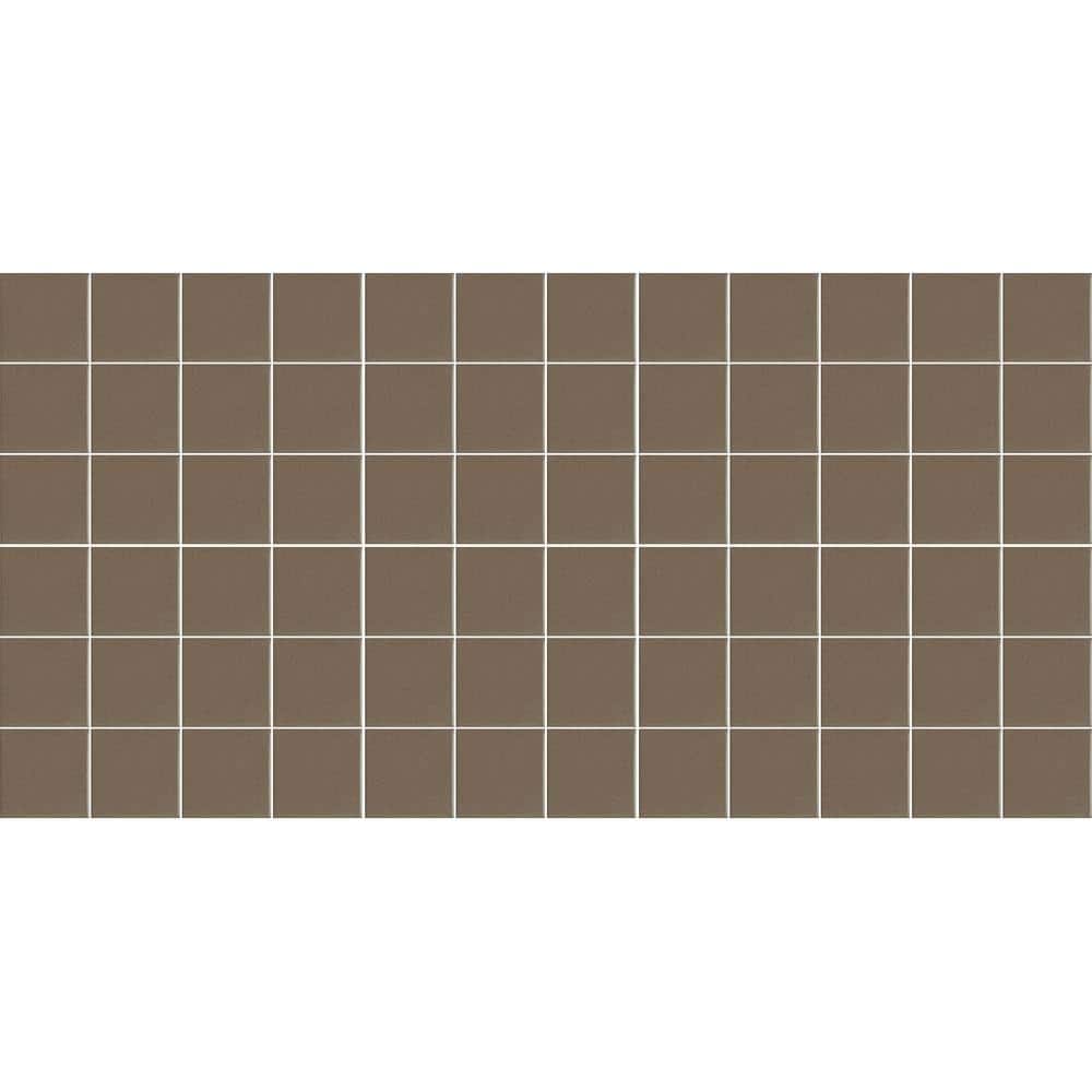 Keystones Unglazed Artisan Brown 12 in. x 24 in. x 6 mm Porcelain Mosaic Fl