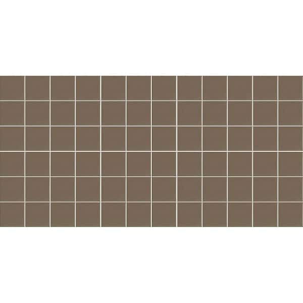 Daltile Keystones Unglazed Artisan Brown 12 in. x 24 in. x 6 mm Porcelain Mosaic Floor and Wall Tile (24 sq. ft. / case)
