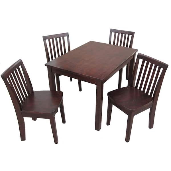 International Concepts 5 Piece Mocha Children s Table and Chair Set K15 2532 263 4