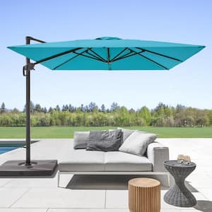 Lake Blue Premium 10 x 10 ft. Cantilever Patio Umbrella with Base and 360° Rotation and Infinite Canopy Angle Adjustment