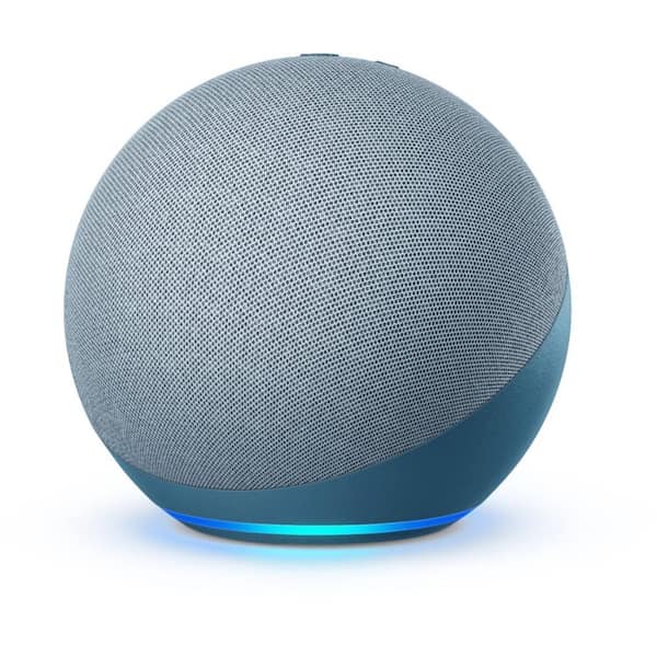 Echo Dot 4th Gen with clock | Smart speaker with powerful bass, LED display  and Alexa (Blue)