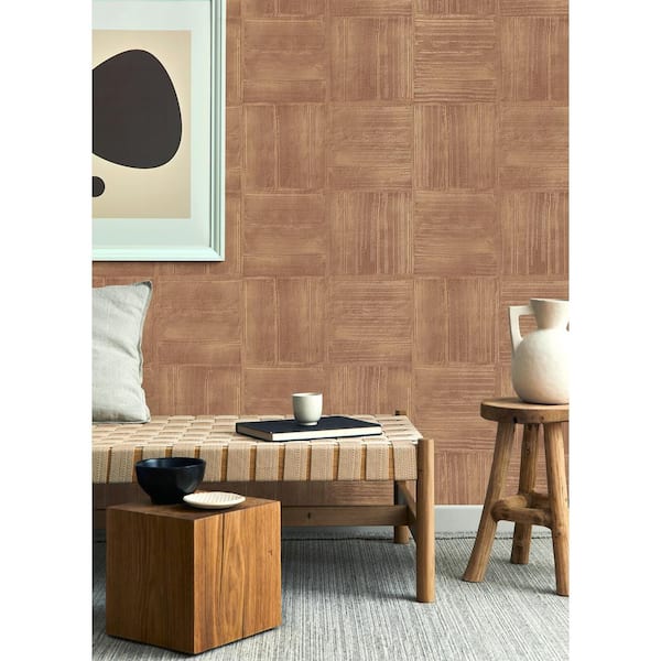 Jasper Rust Block Texture Paper Non-Pasted Textured Wallpaper