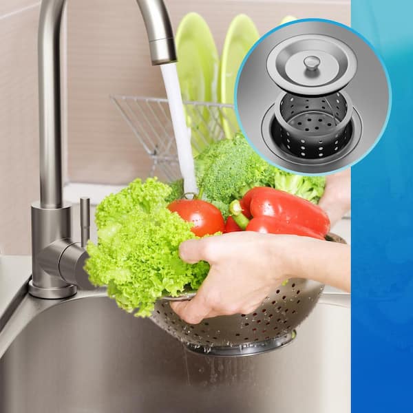 UKISHIRO 19.6 in. D x 21.6 in. W 7.6 gal Stainless Steel Laundry Utility Sink with Faucet