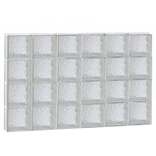 Clearly Secure 45 in. x 30 in. x 3.125 in. Metric Series Savona Pattern Frameless Non-Vented Glass Block Window