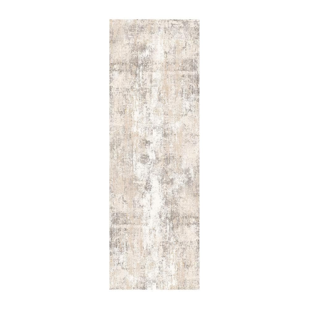 Van Gogh Beige/Grey 2 ft. x 6 ft. Modern Abstract Area Rug price history on PriceWatchPro