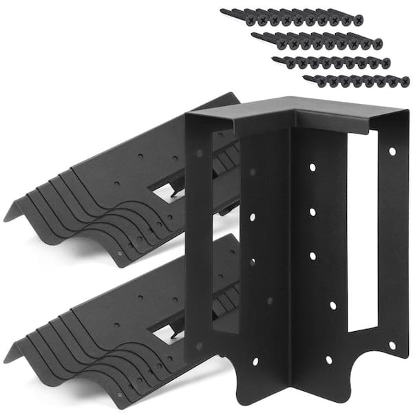12 Pack lip-equipped metal bed corner brackets(4.7"×2"×10.5"H), fits lumber up to 2"×12" for wooden garden frames