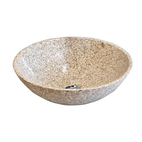 Unbranded Gianni 16.5 in. Round Vessel Bathroom Sink in Beige Granite