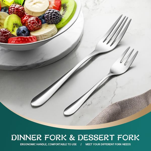 1set Knife, Fork And Spoon Set, Portable Eating Utensils For Cake, Salad  And Dessert, Pp Material