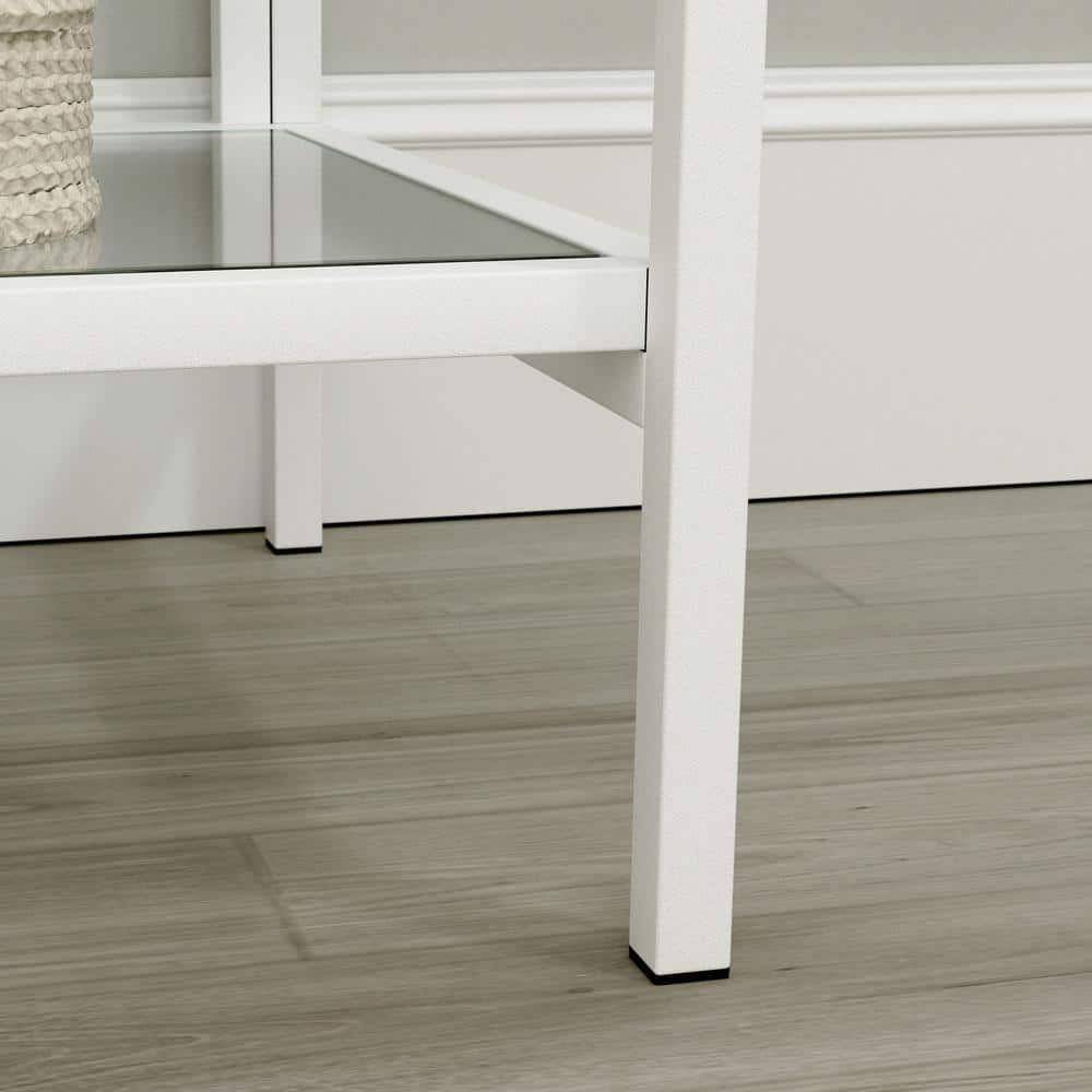 Elevate White Metal & Glass 5-Shelf Modern Bookcase